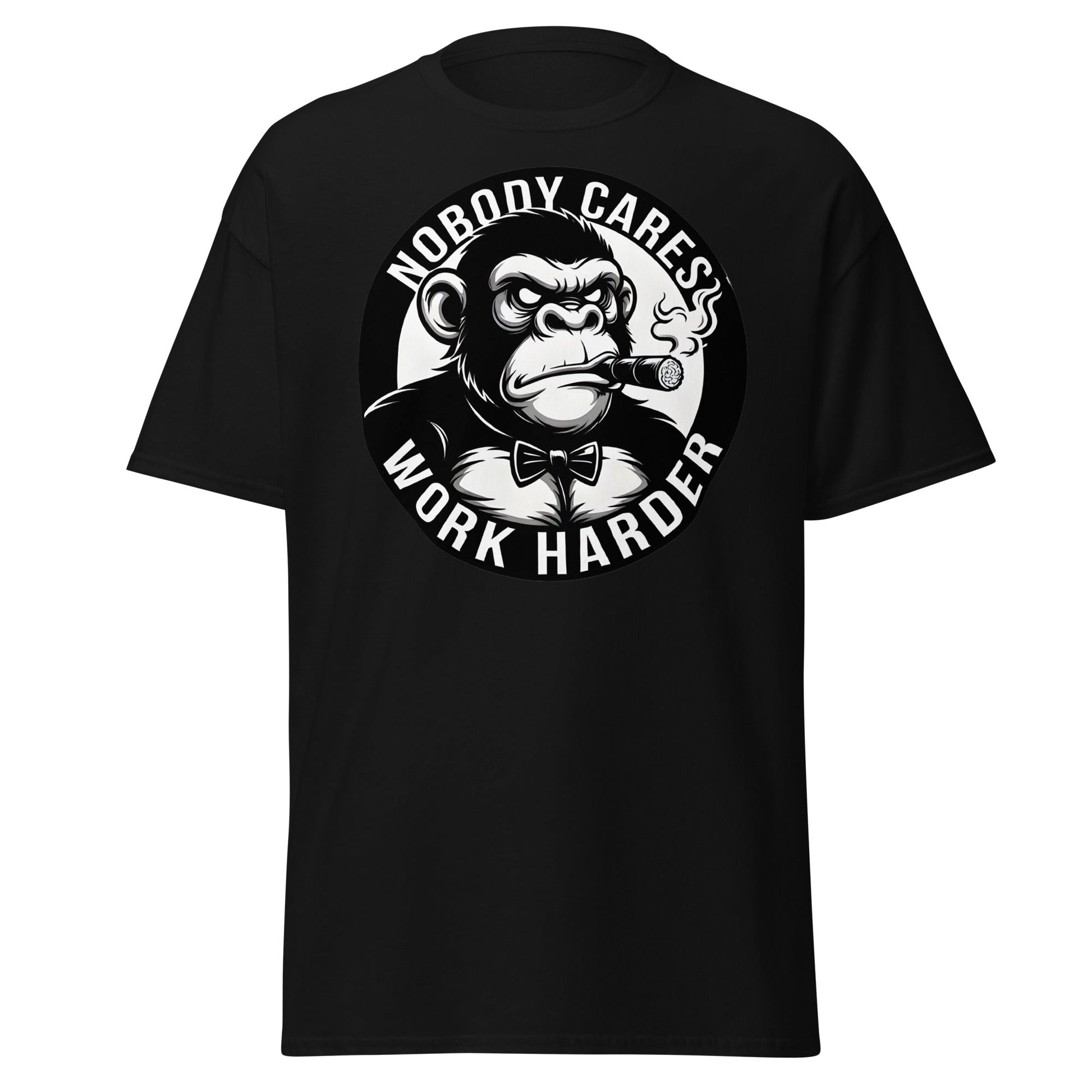Nobody Cares Work Harder Gorilla T-Shirt - Motivaton Tee - Black - T-Shirts Online