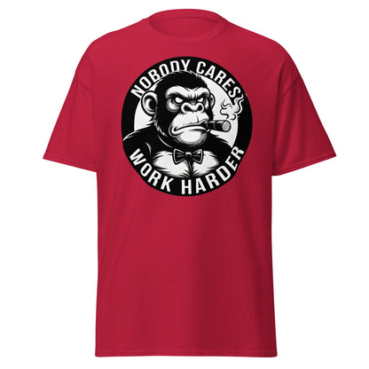 Nobody Cares Work Harder Gorilla T-Shirt - Motivaton Tee - Cardinal - T-Shirts Online