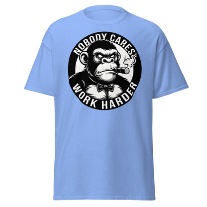 Nobody Cares Work Harder Gorilla T-Shirt - Motivaton Tee - Carolina Blue - T-Shirts Online