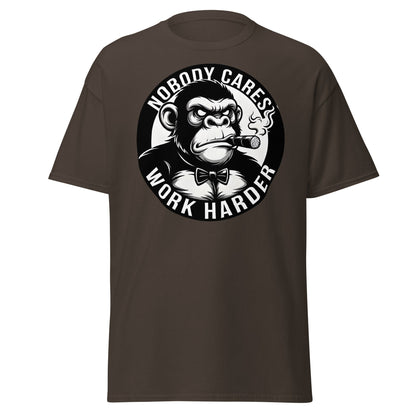 Nobody Cares Work Harder Gorilla T-Shirt - Motivaton Tee - Dark Chocolate - T-Shirts Online