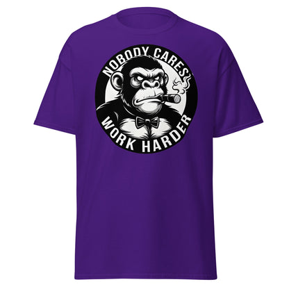 Nobody Cares Work Harder Gorilla T-Shirt - Motivaton Tee - Purple - T-Shirts Online
