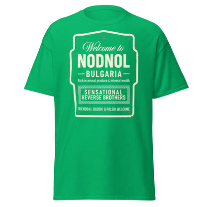 Nodnol Bulgaria T-Shirt - Red Dwarf Inspired Retro Sign Tee - Irish Green - T-Shirts Online