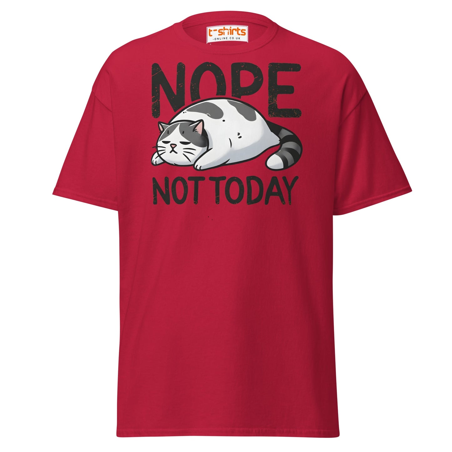 Nope Not Today Cat T-Shirt | Funny Lazy Cat Tee - Cardinal - T-Shirts Online