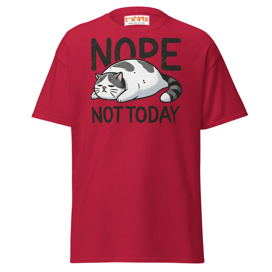 Nope Not Today Cat T-Shirt | Funny Lazy Cat Tee - Cardinal - T-Shirts Online