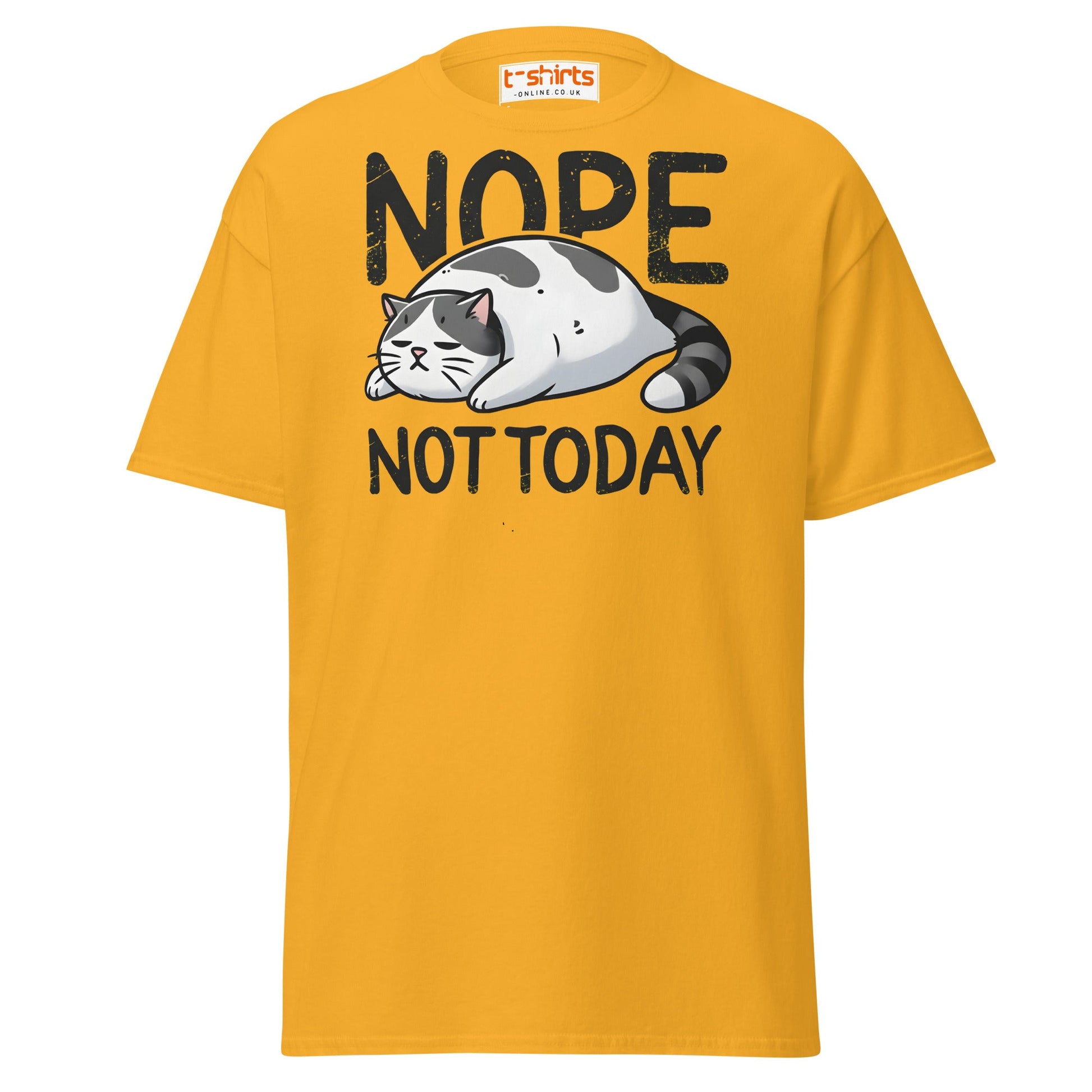 Nope Not Today Cat T-Shirt | Funny Lazy Cat Tee - Gold - T-Shirts Online
