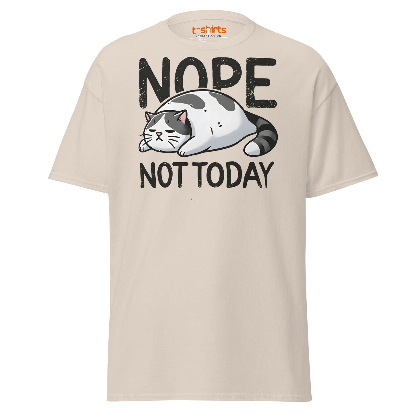 Nope Not Today Cat T-Shirt | Funny Lazy Cat Tee - Natural - T-Shirts Online