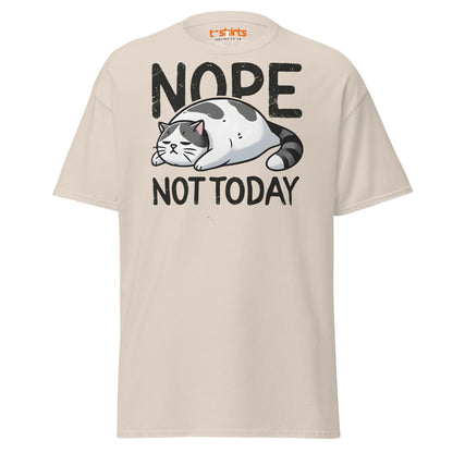 Nope Not Today Cat T-Shirt | Funny Lazy Cat Tee - Natural - T-Shirts Online