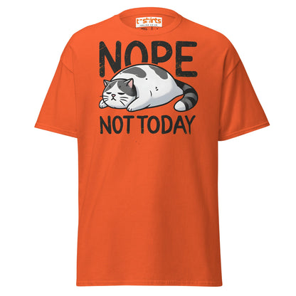 Nope Not Today Cat T-Shirt | Funny Lazy Cat Tee - Orange - T-Shirts Online