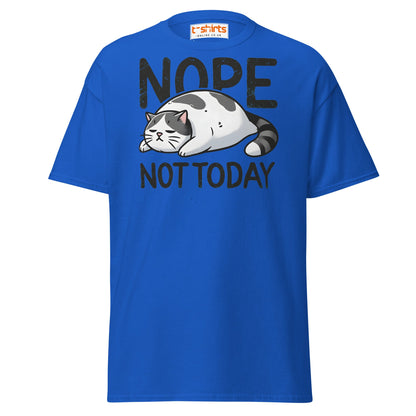 Nope Not Today Cat T-Shirt | Funny Lazy Cat Tee - Royal - T-Shirts Online