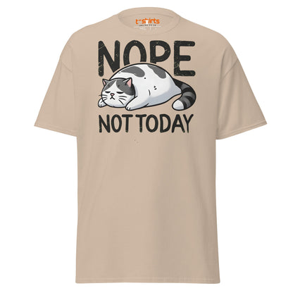 Nope Not Today Cat T-Shirt | Funny Lazy Cat Tee - Sand - T-Shirts Online