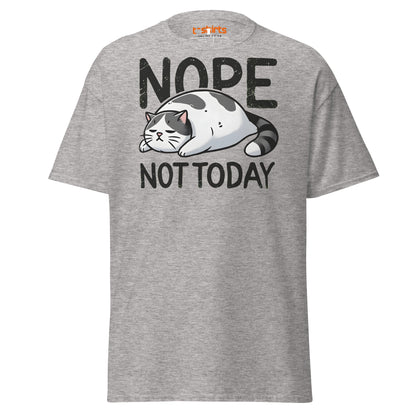 Nope Not Today Cat T-Shirt | Funny Lazy Cat Tee - Sport Grey - T-Shirts Online