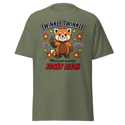 Nosey Bitch Red Panda T-Shirt – Twinkle Twinkle Little Snitch - Military Green - T-Shirts Online