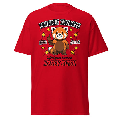 Nosey Bitch Red Panda T-Shirt – Twinkle Twinkle Little Snitch - Red - T-Shirts Online