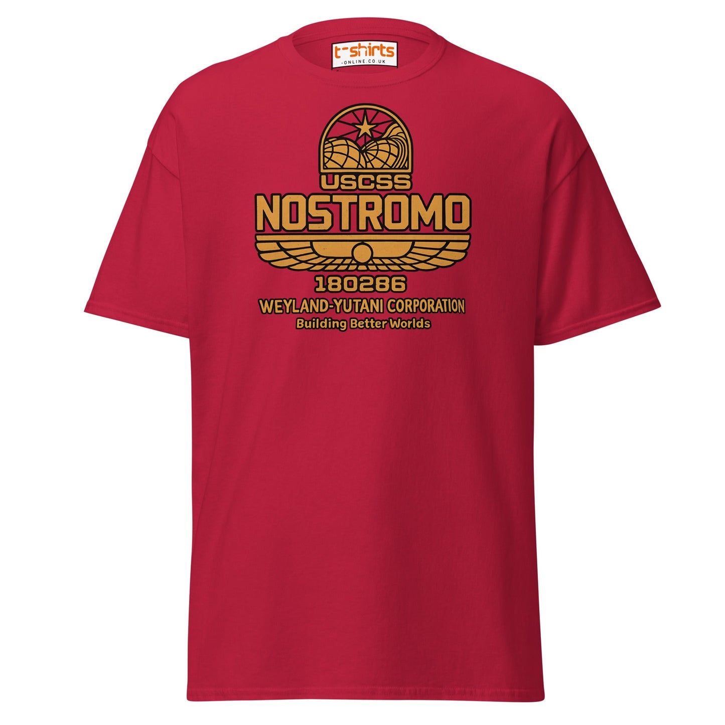 Nostromo T-Shirt – Retro Space Hauler Emblem Tee - Cardinal - T-Shirts Online