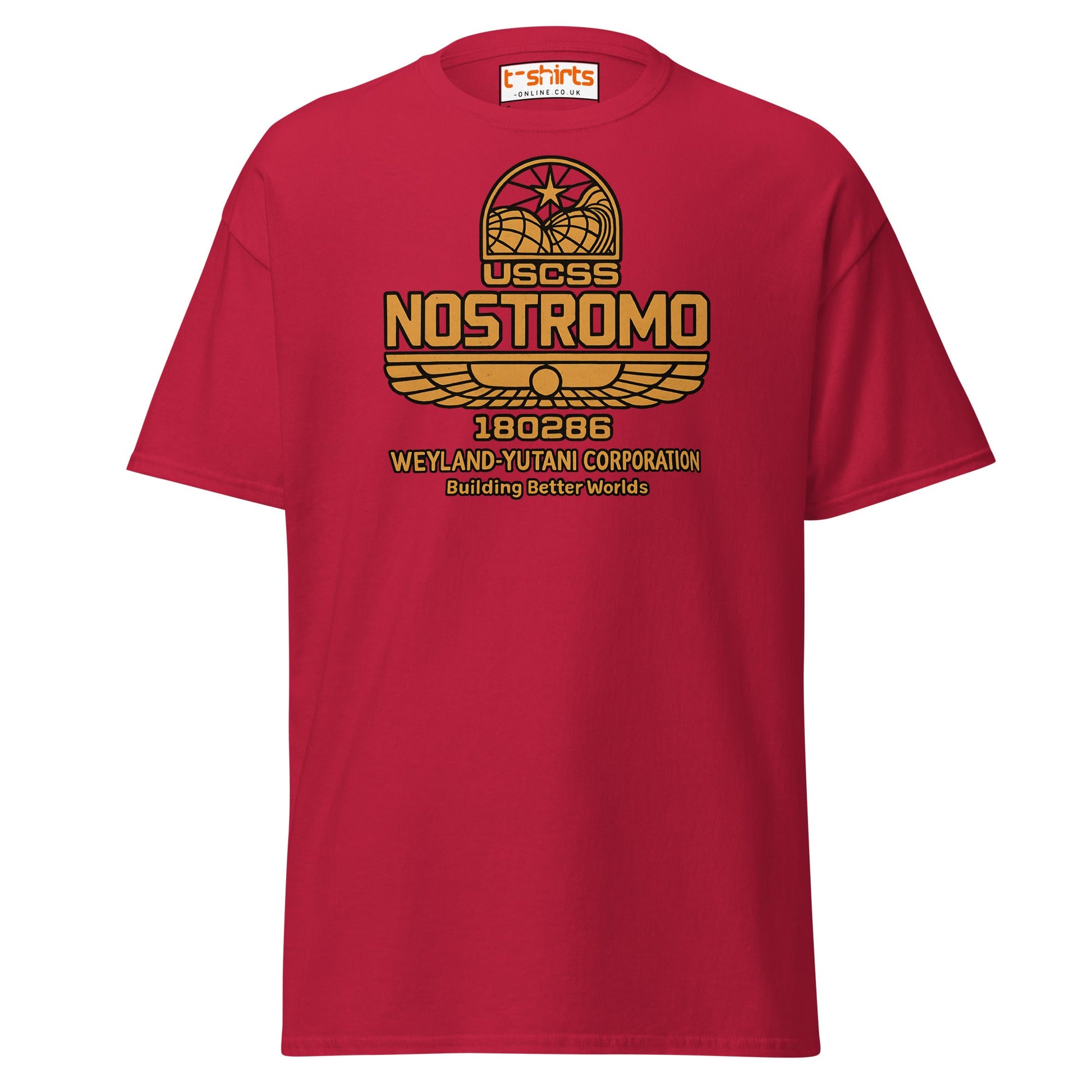 Nostromo T-Shirt – Retro Space Hauler Emblem Tee - Cardinal - T-Shirts Online