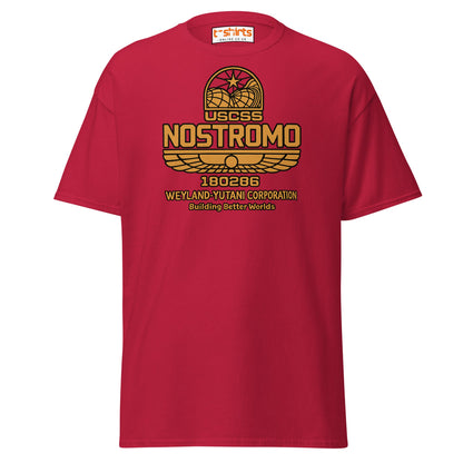 Nostromo T-Shirt – Retro Space Hauler Emblem Tee - Cardinal - T-Shirts Online