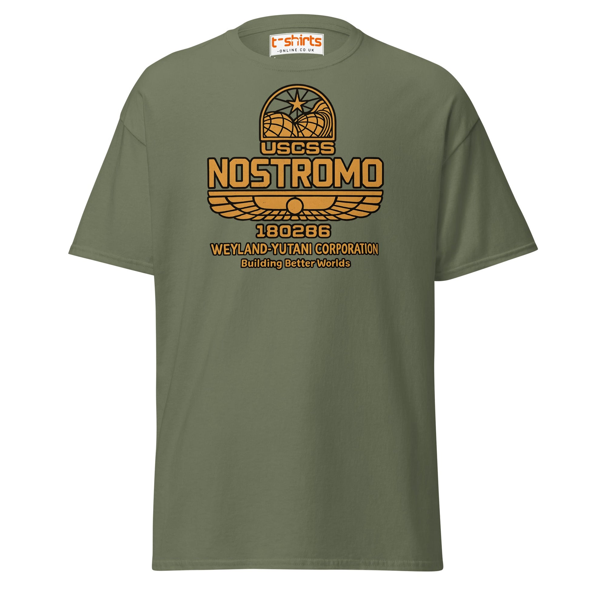 Nostromo T-Shirt – Retro Space Hauler Emblem Tee - Military Green - T-Shirts Online