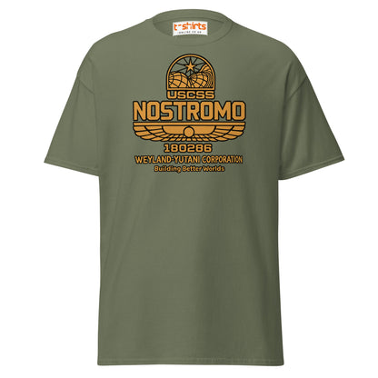 Nostromo T-Shirt – Retro Space Hauler Emblem Tee - Military Green - T-Shirts Online