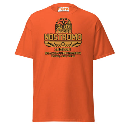 Nostromo T-Shirt – Retro Space Hauler Emblem Tee - Orange - T-Shirts Online