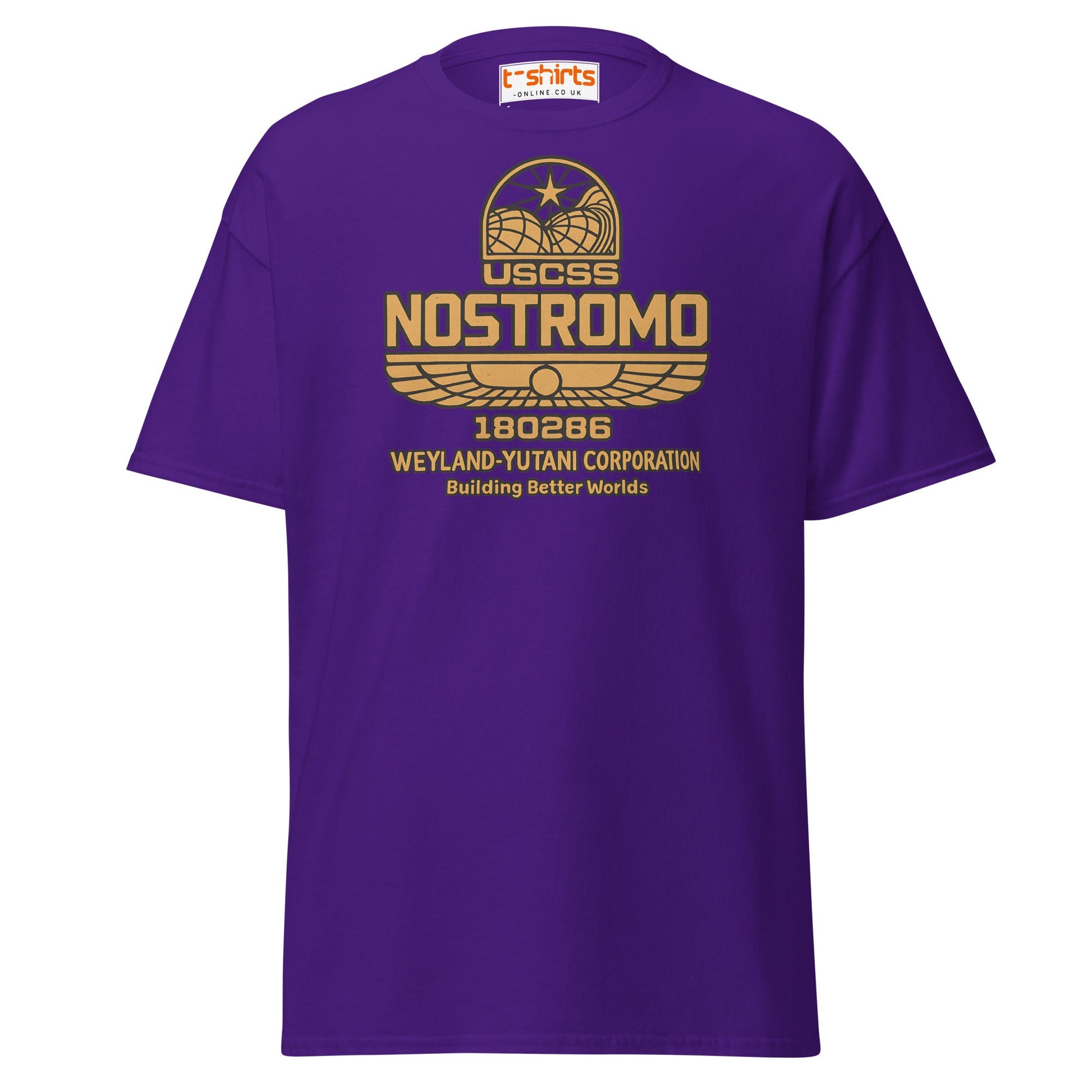 Nostromo T-Shirt – Retro Space Hauler Emblem Tee - Purple - T-Shirts Online
