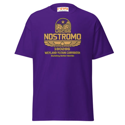 Nostromo T-Shirt – Retro Space Hauler Emblem Tee - Purple - T-Shirts Online