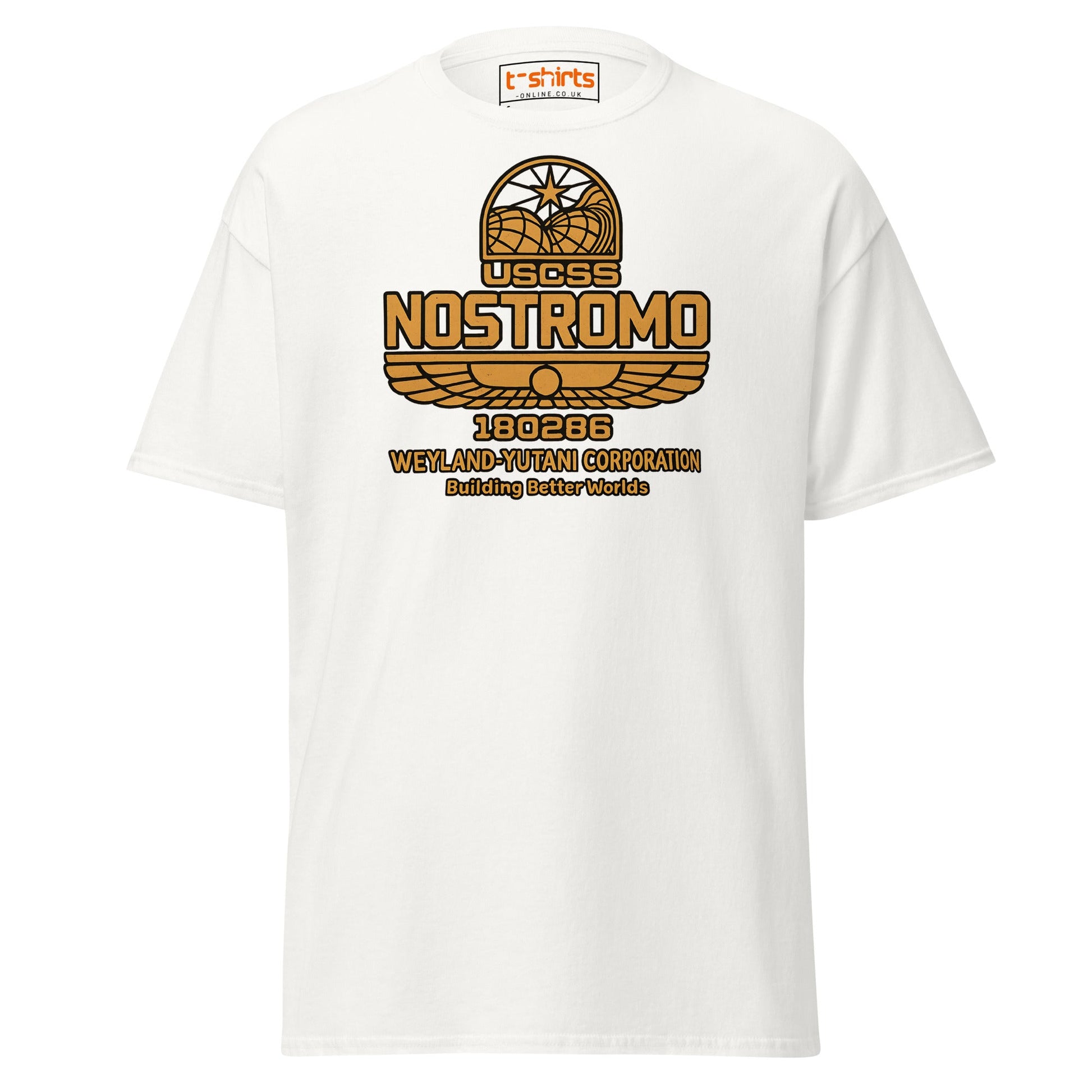 Nostromo T-Shirt – Retro Space Hauler Emblem Tee - White - T-Shirts Online