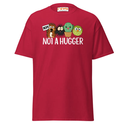 Not a Hugger Funny Cactus T-Shirt - Cardinal - T-Shirts Online