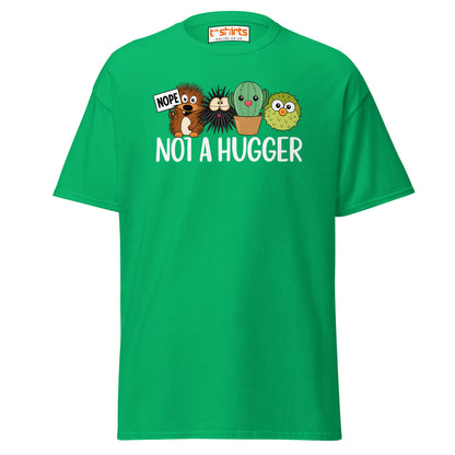 Not a Hugger Funny Cactus T-Shirt - Irish Green - T-Shirts Online