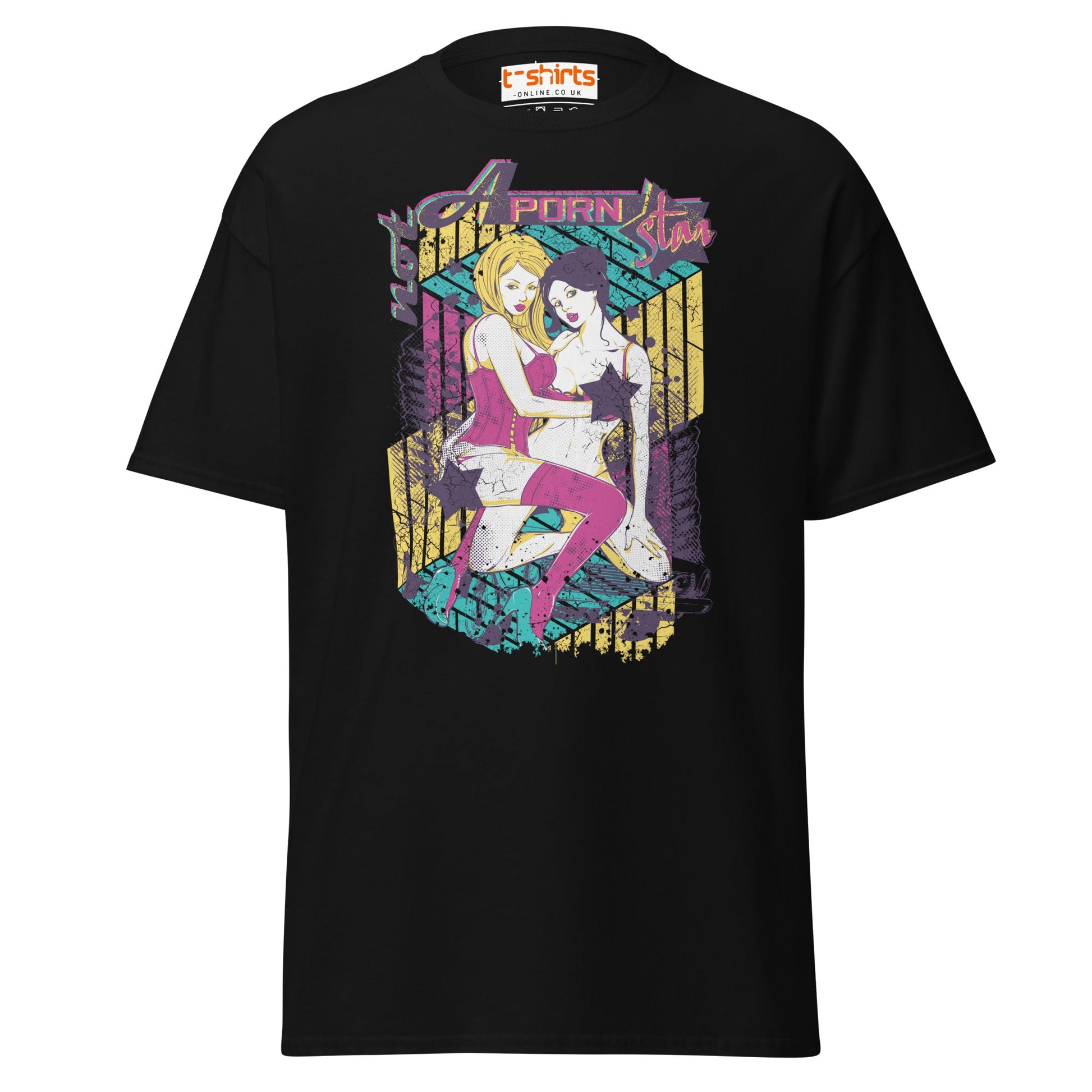 Not a Porn Star T-Shirt | Bold Pop Art Graphic Tee - Black - T-Shirts Online