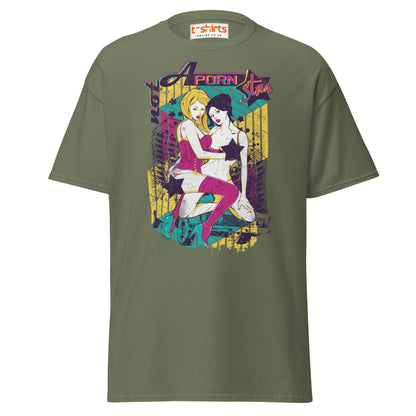 Not a Porn Star T-Shirt | Bold Pop Art Graphic Tee - Military Green - T-Shirts Online