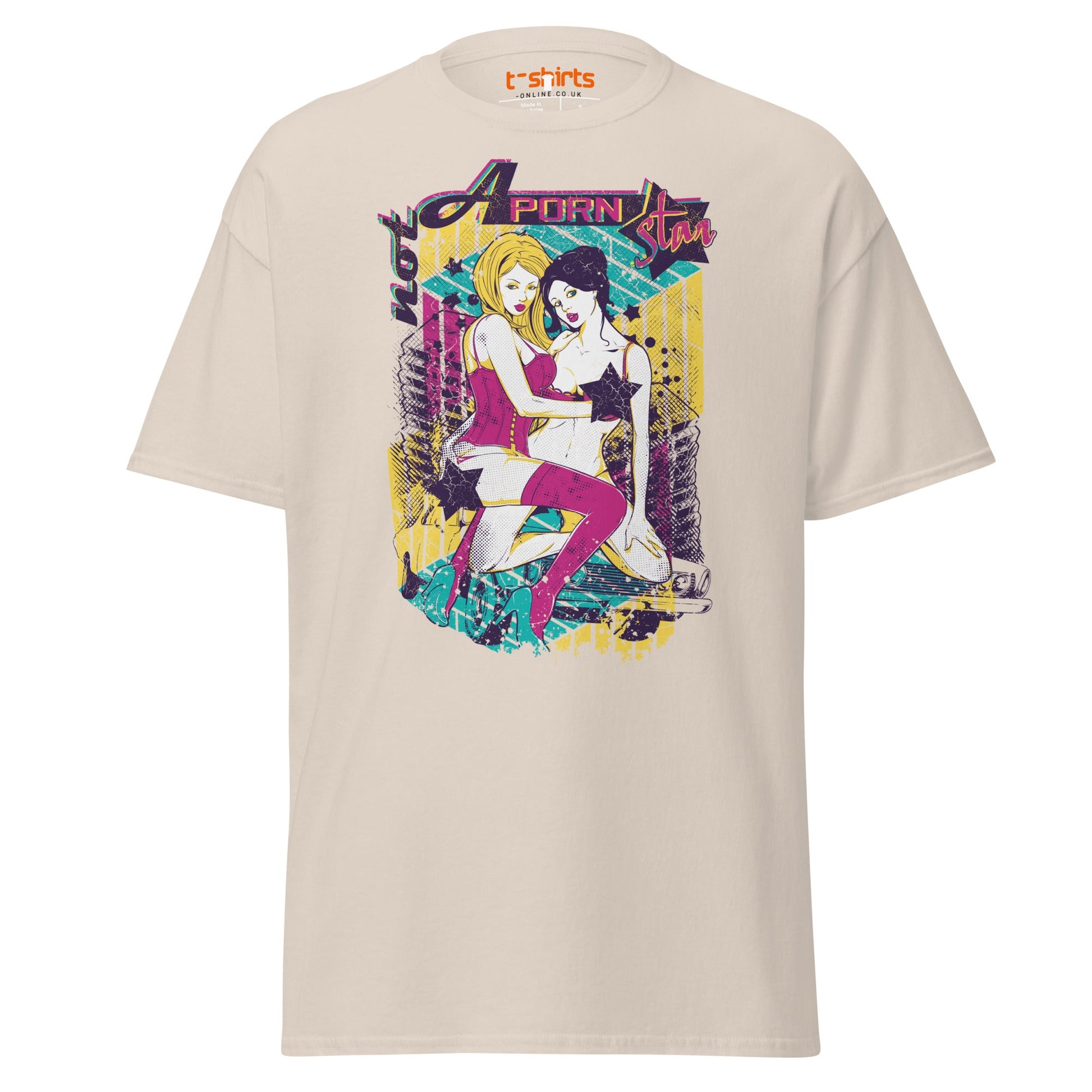 Not a Porn Star T-Shirt | Bold Pop Art Graphic Tee - Natural - T-Shirts Online