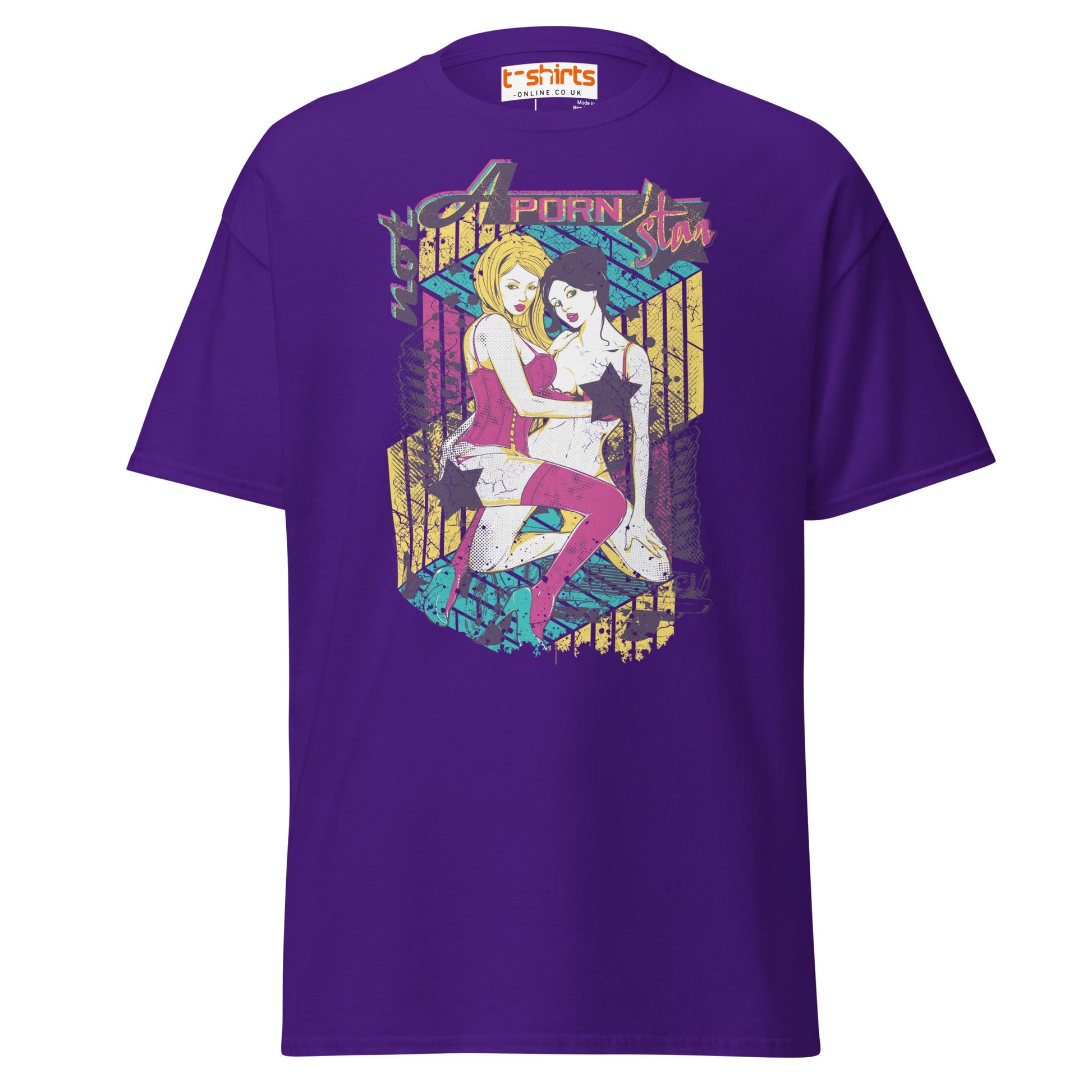 Not a Porn Star T-Shirt | Bold Pop Art Graphic Tee - Purple - T-Shirts Online