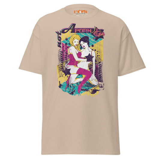 Not a Porn Star T-Shirt | Bold Pop Art Graphic Tee - Sand - T-Shirts Online