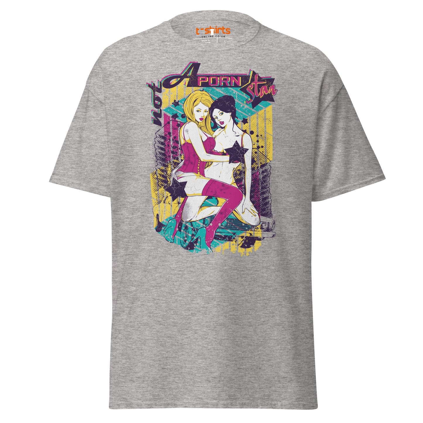 Not a Porn Star T-Shirt | Bold Pop Art Graphic Tee - Sport Grey - T-Shirts Online