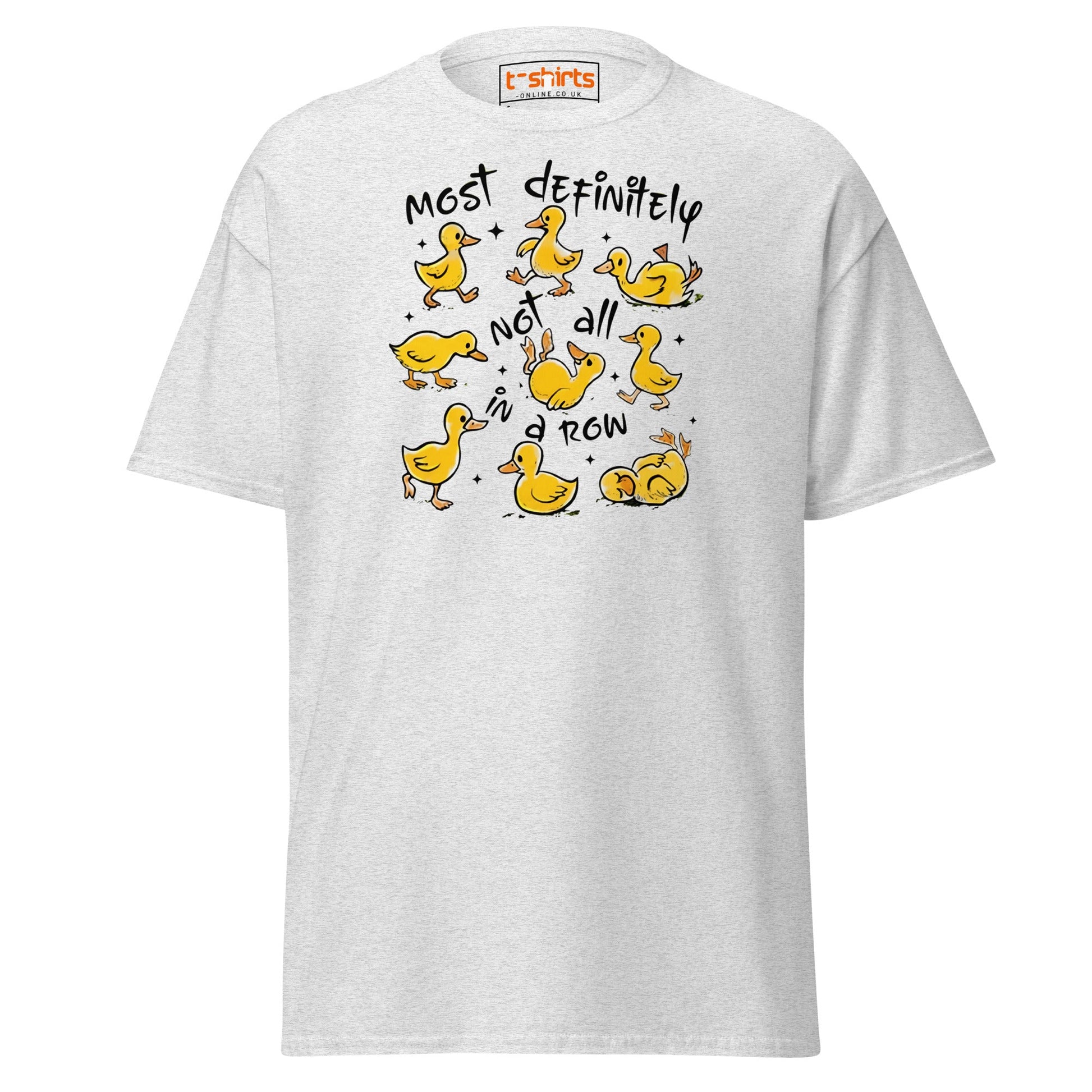Not All in a Row Duck T-Shirt | Funny Cartoon Tee - Ash - T-Shirts Online