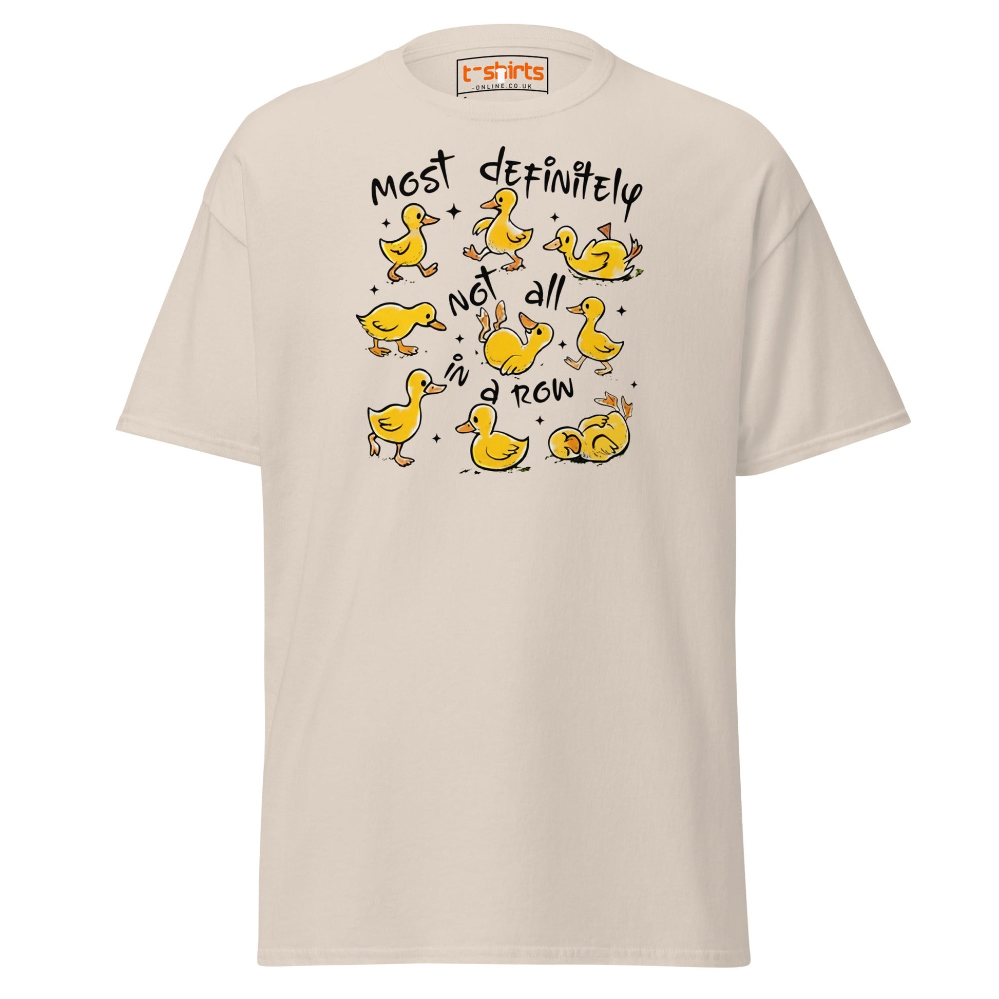 Not All in a Row Duck T-Shirt | Funny Cartoon Tee - Natural - T-Shirts Online