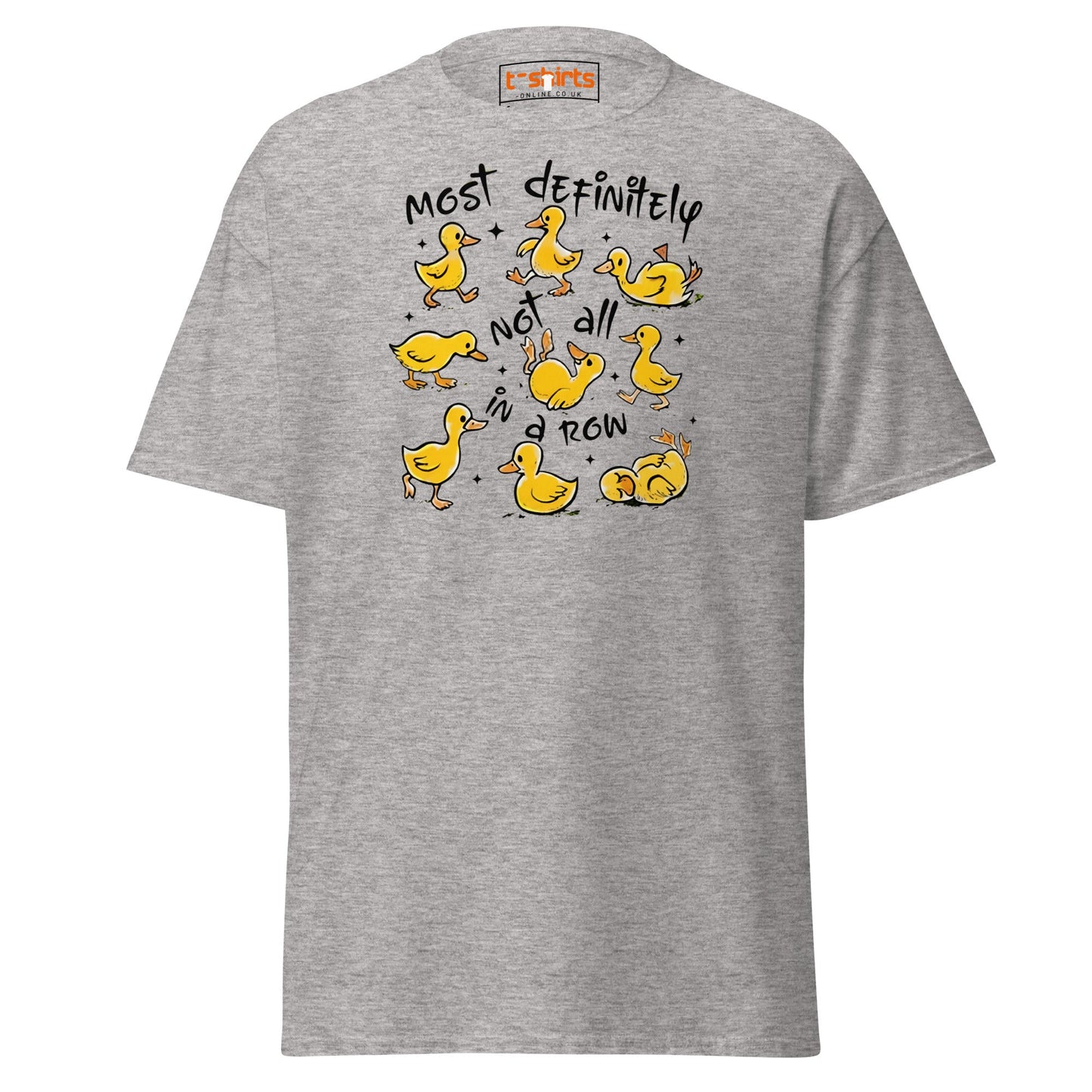 Not All in a Row Duck T-Shirt | Funny Cartoon Tee - Sport Grey - T-Shirts Online