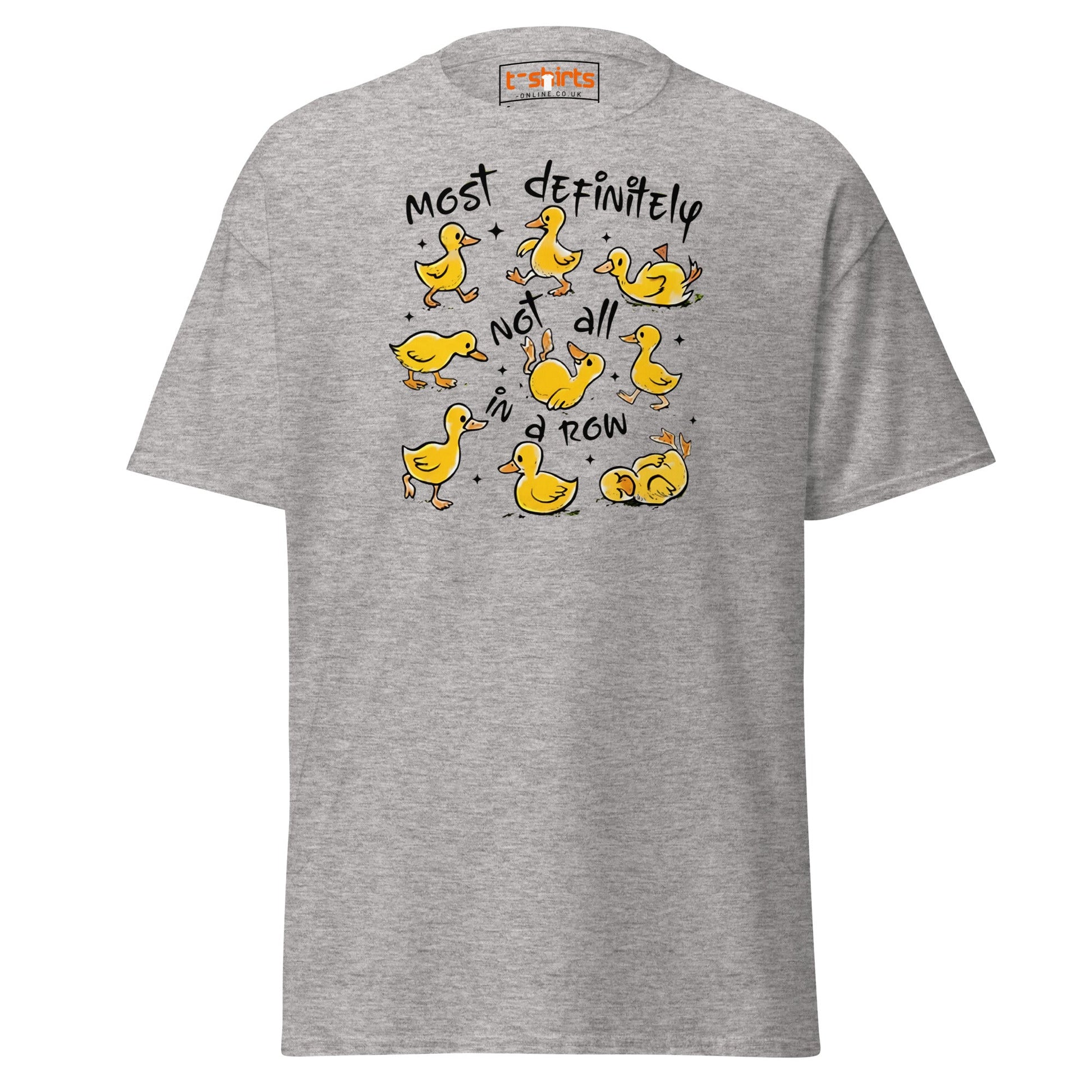 Not All in a Row Duck T-Shirt | Funny Cartoon Tee - Sport Grey - T-Shirts Online