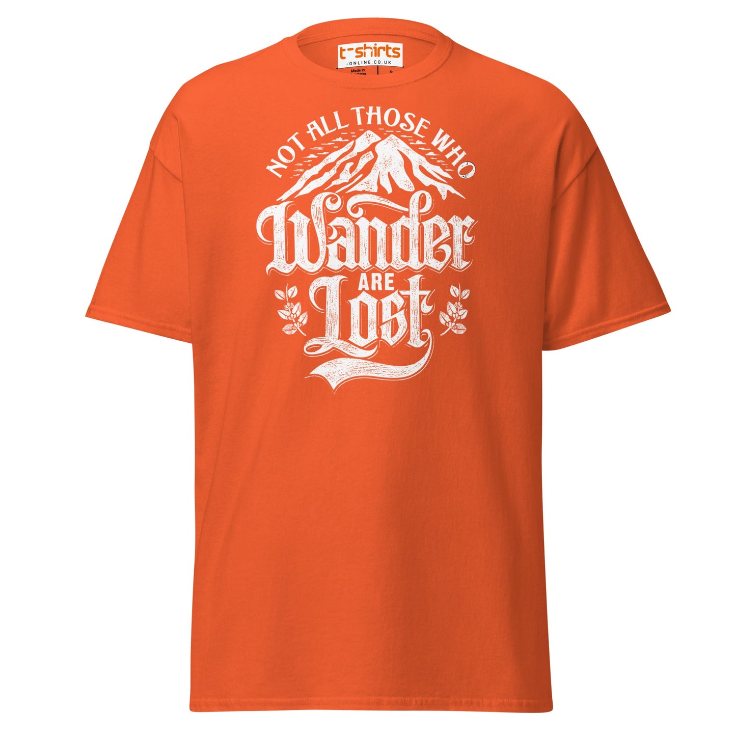 Not All Who Wander Are Lost T-Shirt | Adventure Tee - Orange - T-Shirts Online