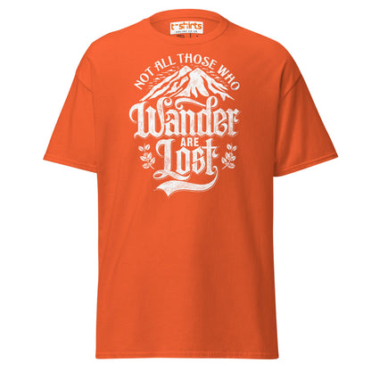 Not All Who Wander Are Lost T-Shirt | Adventure Tee - Orange - T-Shirts Online