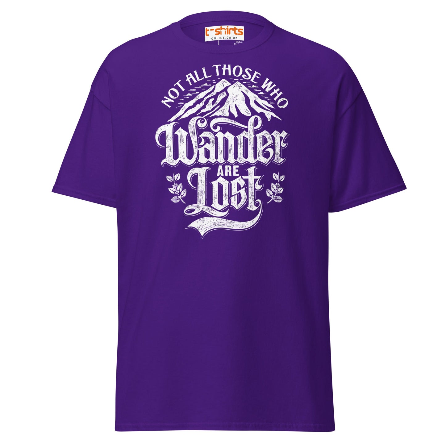 Not All Who Wander Are Lost T-Shirt | Adventure Tee - Purple - T-Shirts Online