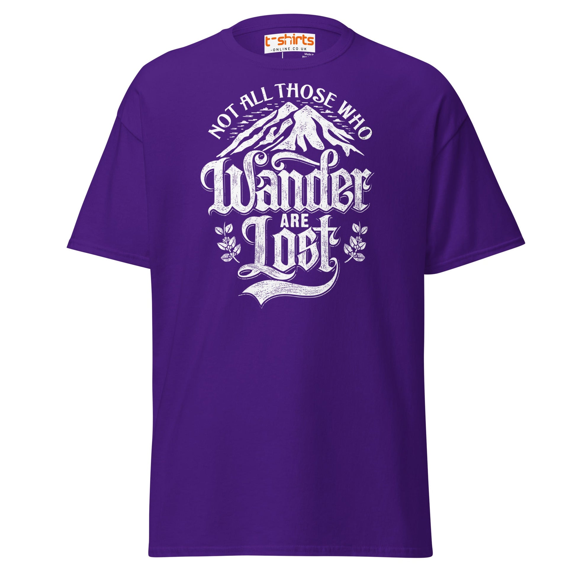 Not All Who Wander Are Lost T-Shirt | Adventure Tee - Purple - T-Shirts Online