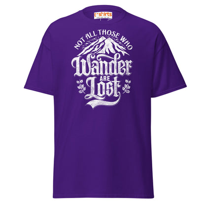 Not All Who Wander Are Lost T-Shirt | Adventure Tee - Purple - T-Shirts Online