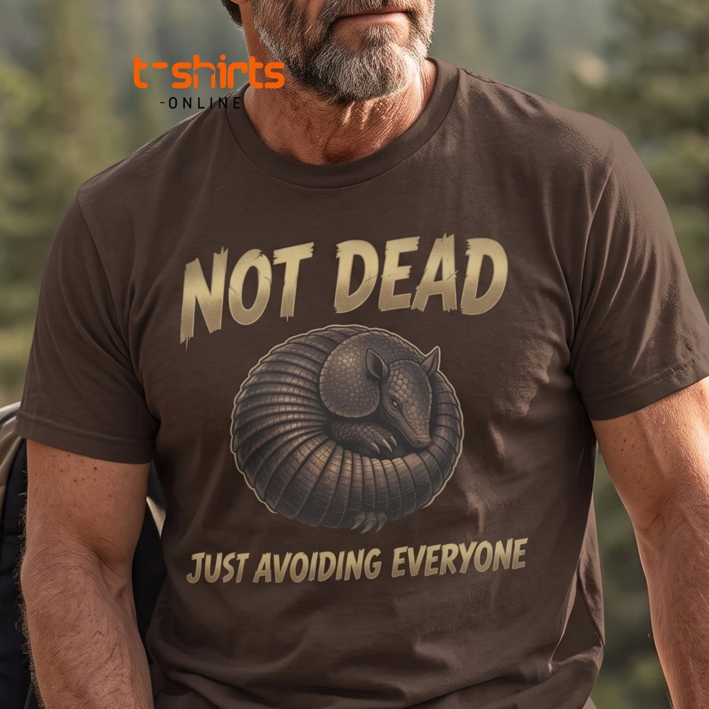 Not Dead Just Avoiding Everyone Armadillo T-Shirt - Maroon - T-Shirts Online