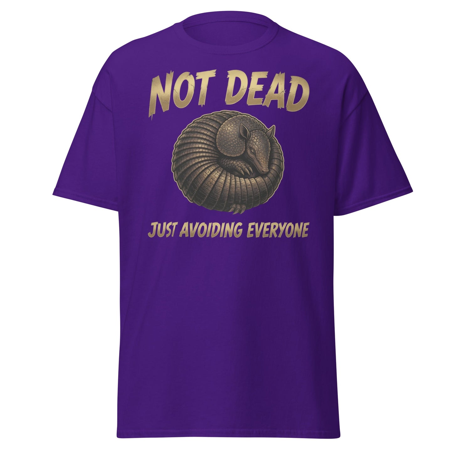 Not Dead Just Avoiding Everyone Armadillo T-Shirt - Purple - T-Shirts Online