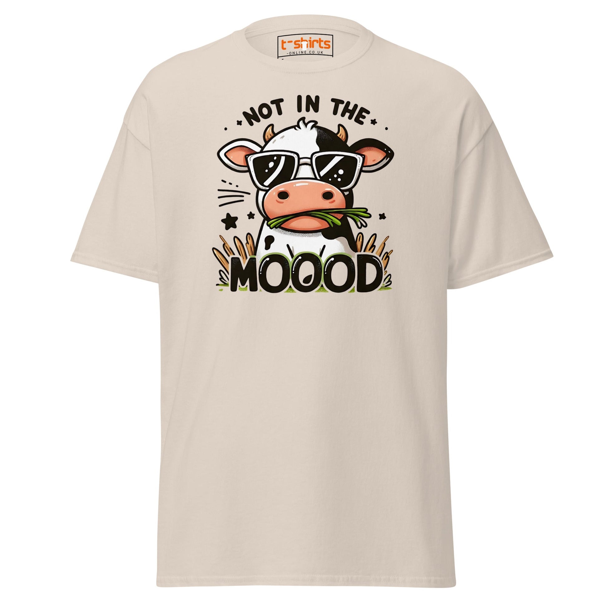 Not in the Mooood Funny Cow T-Shirt - Natural - T-Shirts Online