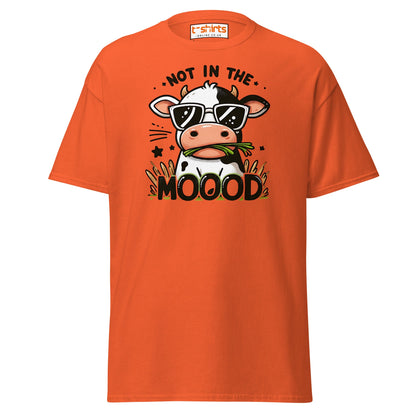 Not in the Mooood Funny Cow T-Shirt - Orange - T-Shirts Online