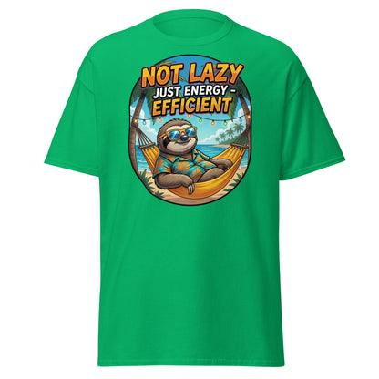 Not Lazy Just Energy Efficient Sloth T-Shirt Funny Tee - Irish Green - T-Shirts Online