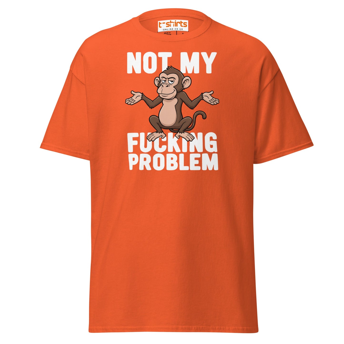 Not My F***ing Problem Monkey T-Shirt - Orange - T-Shirts Online
