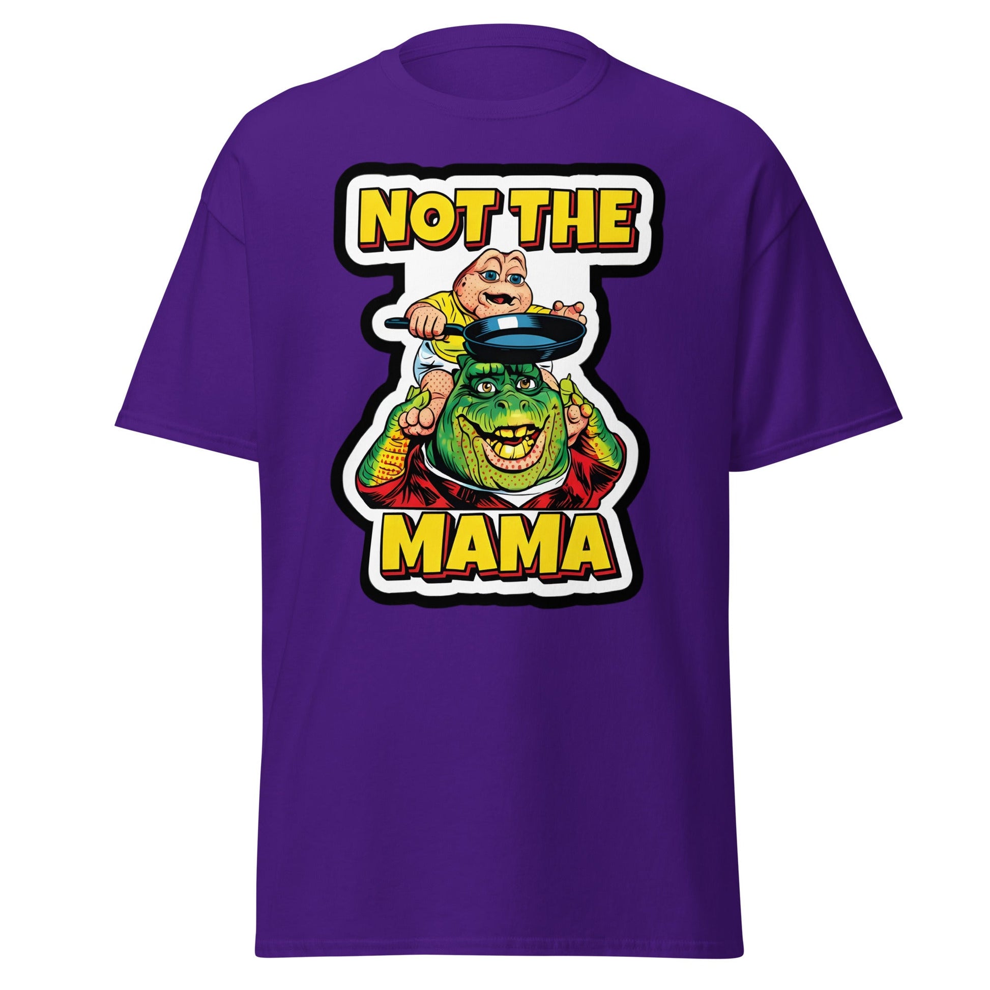 Not The Mama Funny Dinosaur T-Shirt - 90s Nostalgia Tee - Purple - T-Shirts Online